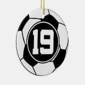 Soccer Jersey Nummer 19 Gift Idea Keramisch Ornament (Rechts)