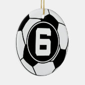 Soccer Jersey Nummer 6 Gift Idea Keramisch Ornament (Rechts)