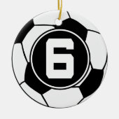 Soccer Jersey Nummer 6 Gift Idea Keramisch Ornament (Voorkant)