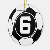 Soccer Jersey Nummer 6 Gift Idea Keramisch Ornament (Links)