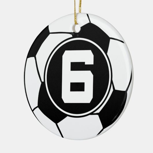 Soccer Jersey Nummer 6 Gift Idea Keramisch Ornament (Links)