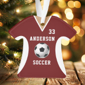 Soccer Jersey Sports Team Uniform Maroon Ornament