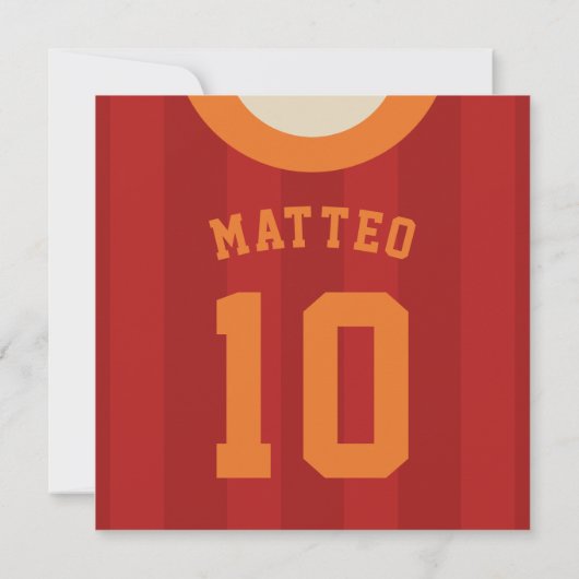 Soccer Jersey Thema Party nodigt uit tot Sjabloon, Kaart (Achterkant)