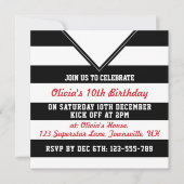 Soccer Jersey Thved Party Invites Sjabloon, Black Kaart (Voorkant)