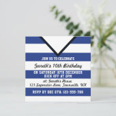 Soccer Jersey Thved Party Invites Sjabloon, Blue Kaart (Staand voorkant)