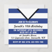 Soccer Jersey Thved Party Invites Sjabloon, Blue Kaart (Voorkant)