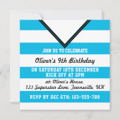 Soccer Jersey Thved Party Invites Sjabloon, Blue Kaart (Voorkant)