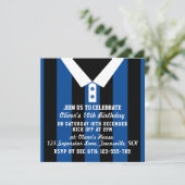 Soccer Jersey Thved Party Invites Sjabloon, Blue Kaart (Staand voorkant)