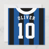 Soccer Jersey Thved Party Invites Sjabloon, Blue Kaart (Achterkant)