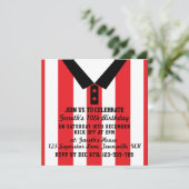 Soccer Jersey Thved Party nodigt Sjabloon uit, roo Kaart (Staand voorkant)