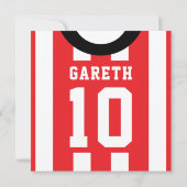 Soccer Jersey Thved Party nodigt Sjabloon uit, roo Kaart (Achterkant)
