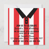 Soccer Jersey Thved Party nodigt Sjabloon uit, roo Kaart (Voorkant)