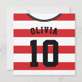 Soccer Jersey Thved Party nodigt Sjabloon uit, roo Kaart (Achterkant)