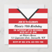 Soccer Jersey Thved Party nodigt Sjabloon uit, roo Kaart (Voorkant)