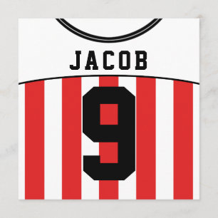 Soccer Jersey Thved Party nodigt Sjabloon uit, roo Kaart