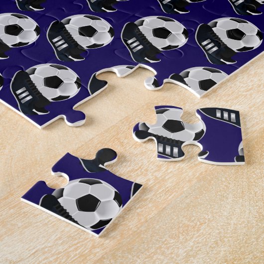 Soccer Jigsaw Puzzle Dark Blue Legpuzzel (Zijkant)