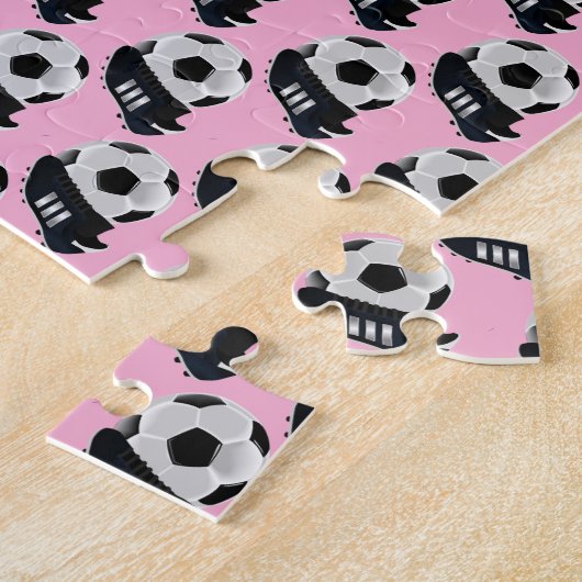 Soccer Jigsaw Puzzle Soft Baby Pink  Legpuzzel (Zijkant)
