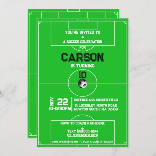 Soccer Kaart (Voorkant / Achterkant)