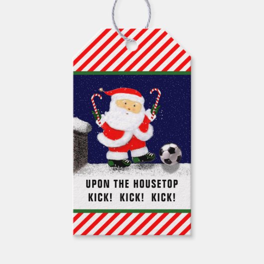 Soccer Kerstmis Cadeaulabel (Voorkant)