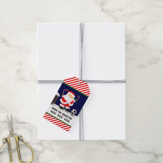 Soccer Kerstmis Cadeaulabel (Met Touw)