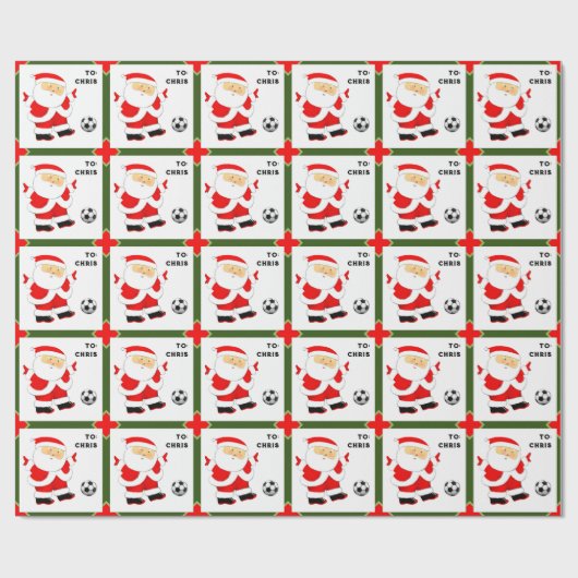 Soccer Kerstmis Cadeaupapier (Vlak)