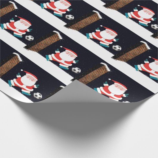 Soccer Kerstmis Cadeaupapier (Hoek)