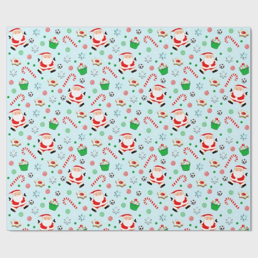 Soccer Kerstmis Cadeaupapier (Vlak)