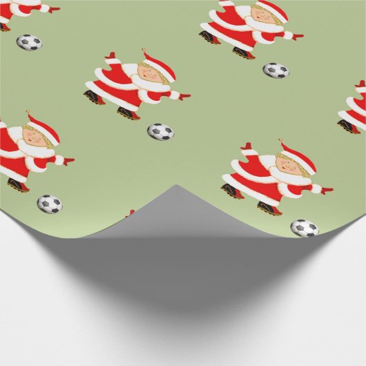 Soccer Kerstmis Cadeaupapier (Hoek)