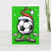 Soccer Kerstmis Feestdagen Kaart (Voorkant)