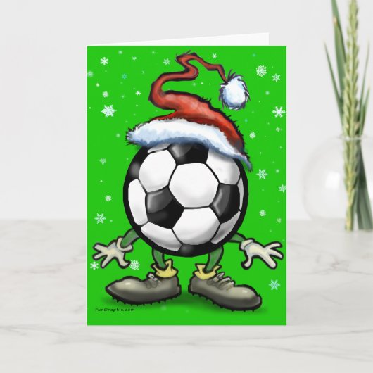Soccer Kerstmis Feestdagen Kaart (Voorkant)