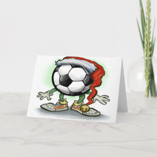 Soccer Kerstmis Feestdagen Kaart