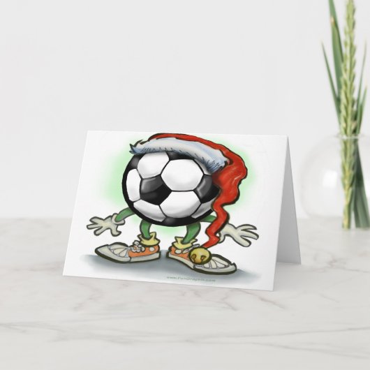 Soccer Kerstmis Feestdagen Kaart (Voorkant)