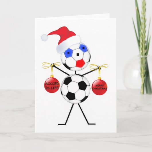 Soccer Kerstmis Feestdagen Kaart (Voorkant)