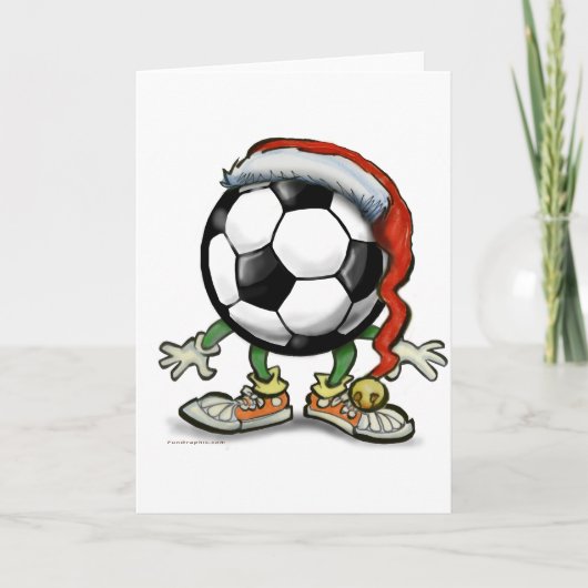 Soccer Kerstmis Feestdagen Kaart (Voorkant)