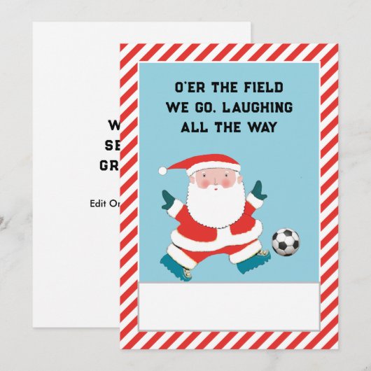 Soccer Kerstmis Feestdagenkaart (Voorkant / Achterkant)