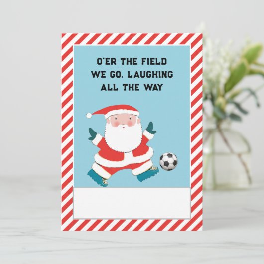 Soccer Kerstmis Feestdagenkaart (Staand voorkant)