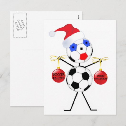 Soccer Kerstmis Feestdagenkaart (Voorkant / Achterkant)