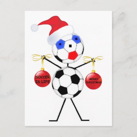 Soccer Kerstmis Feestdagenkaart (Voorkant)