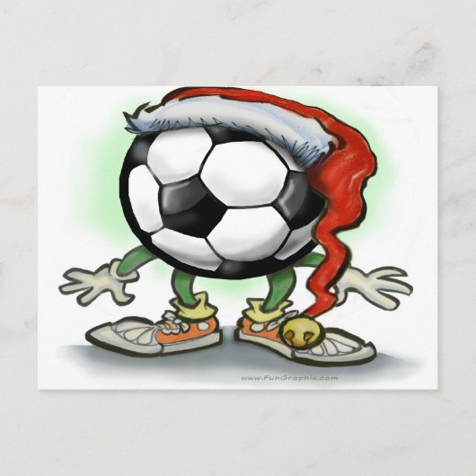 Soccer Kerstmis Feestdagenkaart (Voorkant)