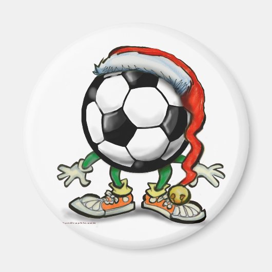Soccer Kerstmis Magneet (Voorkant)