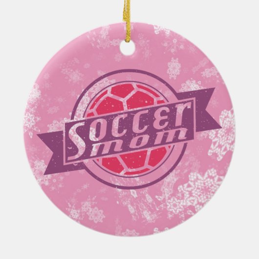 Soccer Kerstversiering, Voetbal Mam Keramisch Ornament (Achterkant)
