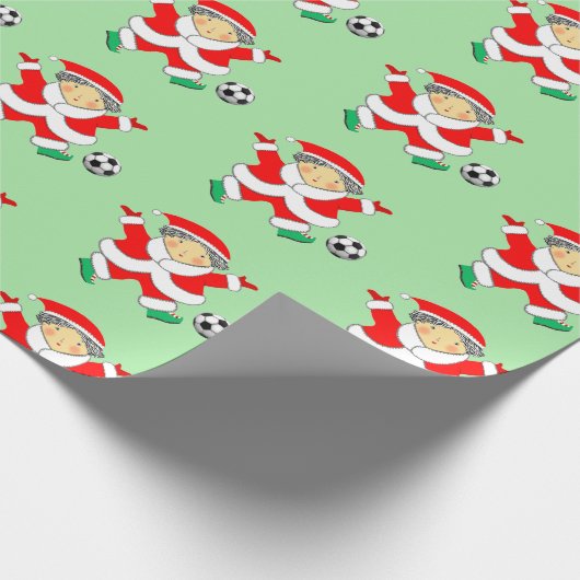 Soccer kerstwrapping Paper Cadeaupapier (Hoek)