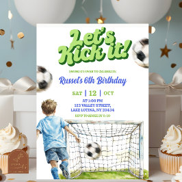 Soccer Kick off some fun Boy Birthday Kaart