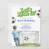 Soccer Kick off some fun Boy Birthday Kaart (Voorkant)