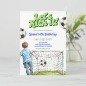 Soccer Kick off some fun Boy Birthday Kaart (Staand voorkant)