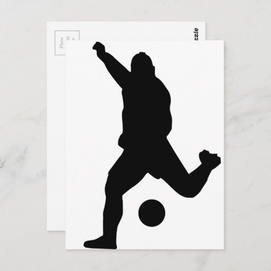 Soccer Kick Silhouette Briefkaart (Voorkant / Achterkant)