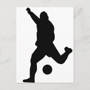 Soccer Kick Silhouette Briefkaart