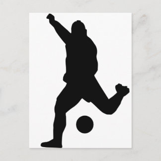 Soccer Kick Silhouette Briefkaart