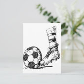 SOCCER KICKER BLACK EN WHITE BRIEFKAART (Staand voorkant)