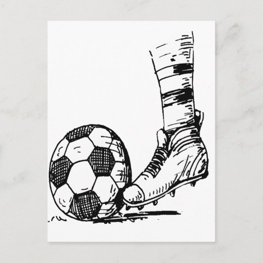 SOCCER KICKER BLACK EN WHITE BRIEFKAART (Voorkant)